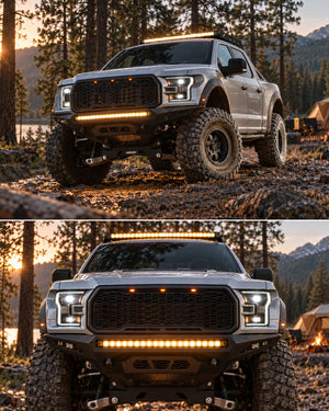 Lasfit 12"/22"/32"/42"/52" Off-Road Slim Single Row Combo Flood Spot Beam LED Amber Light Bars