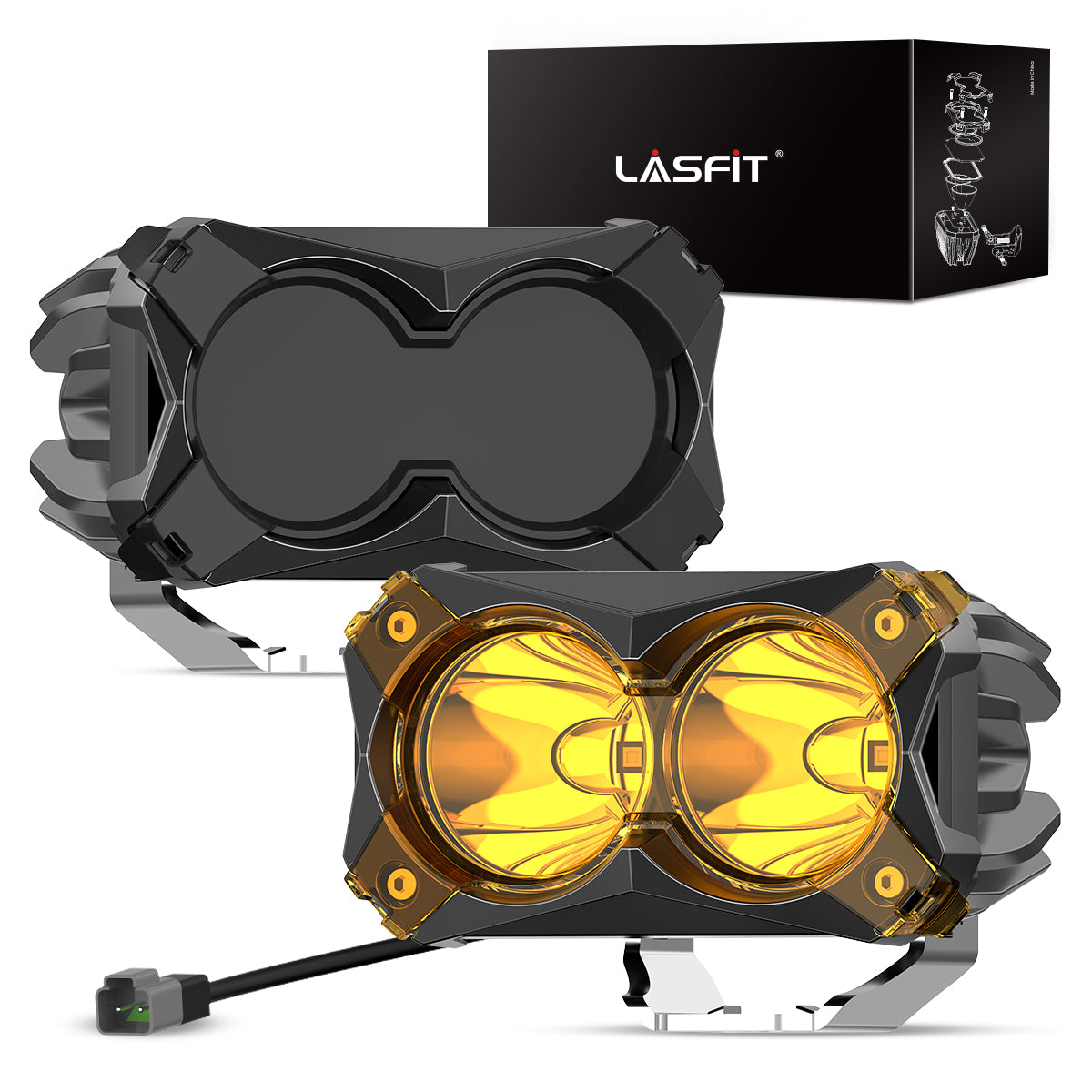 lasfit 4.8" amber auxiliary led spot lights