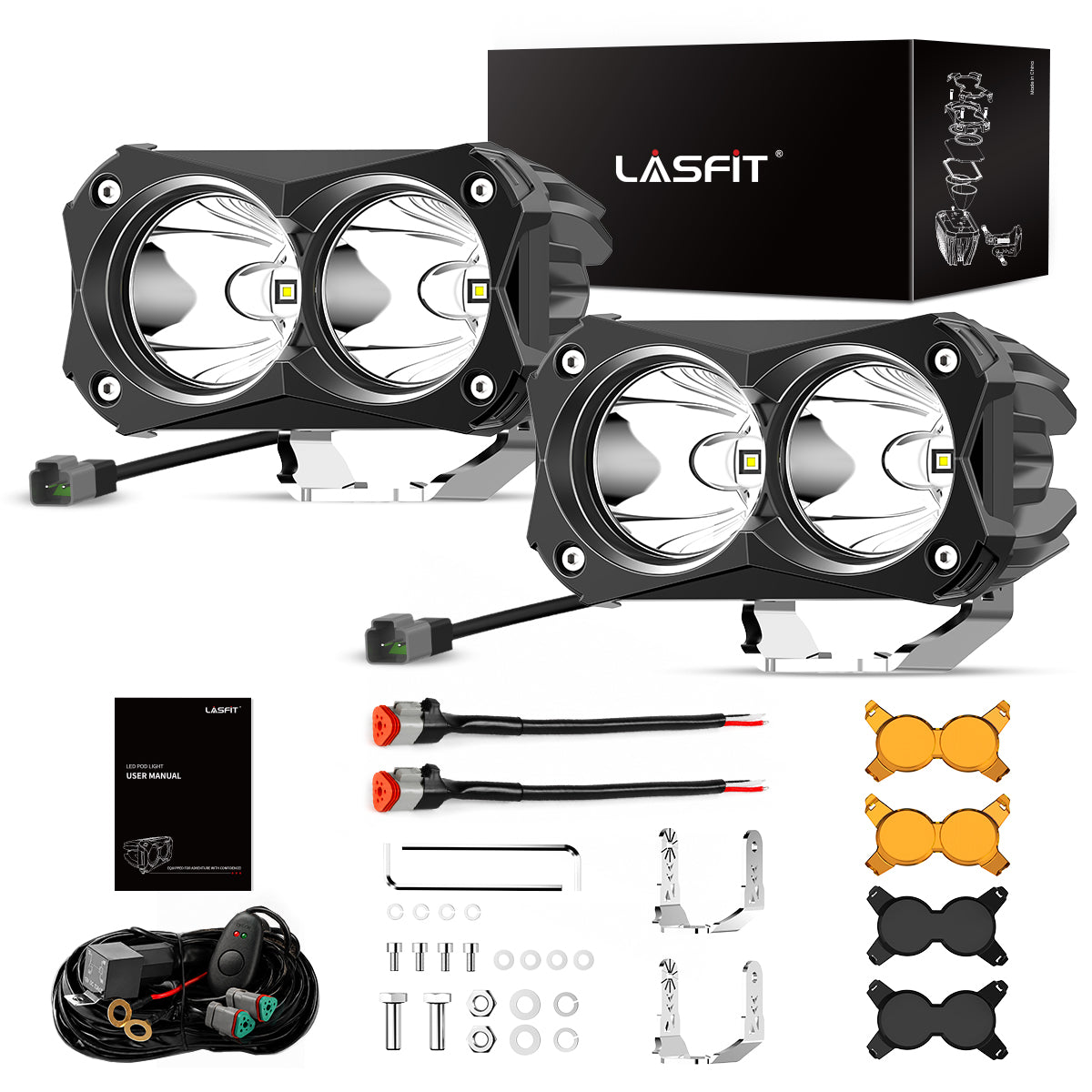 Lasfit 4.8-inch LED Spot Pod Lights | Off-Road Auxiliary Lights