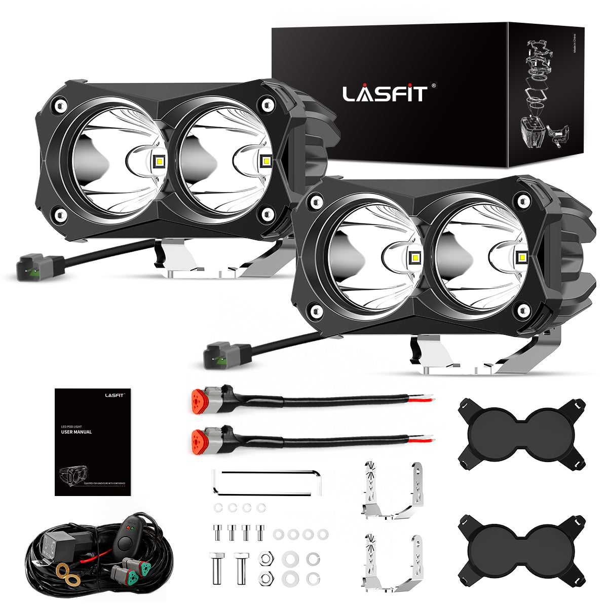 Lasfit 4.8-inch LED Spot Pod Lights | Off-Road Auxiliary Lights