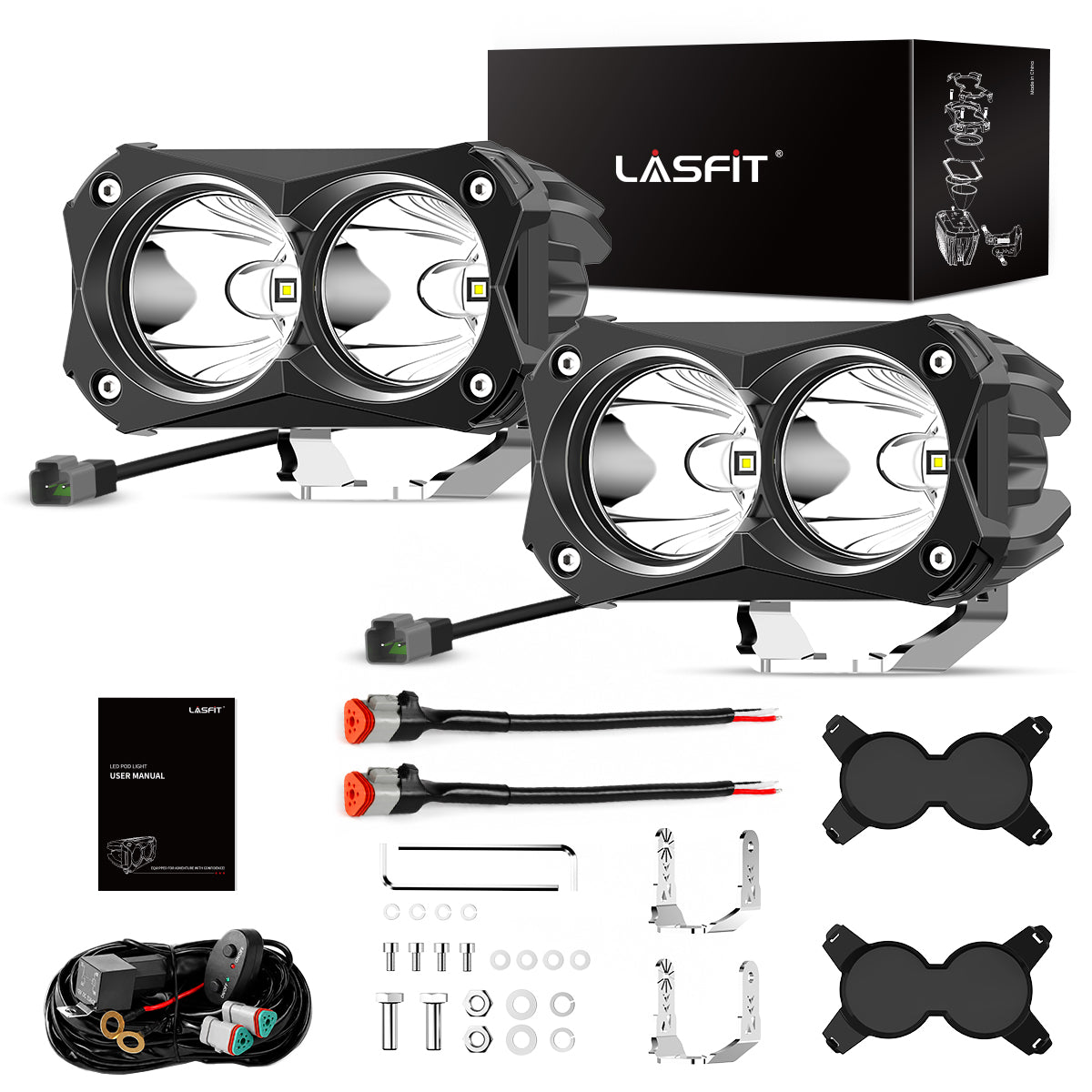 lasfit 4.8" led pod lights package