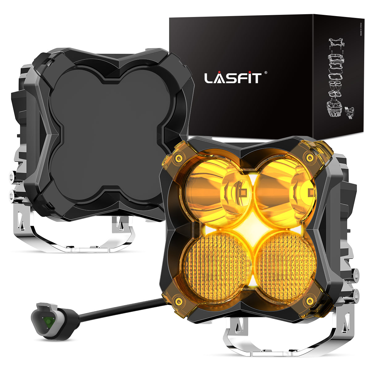 lasfit 5" amber auxiliary led combo lights