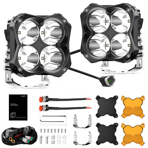 lasfit 5" amber led combo pod lights for trucks