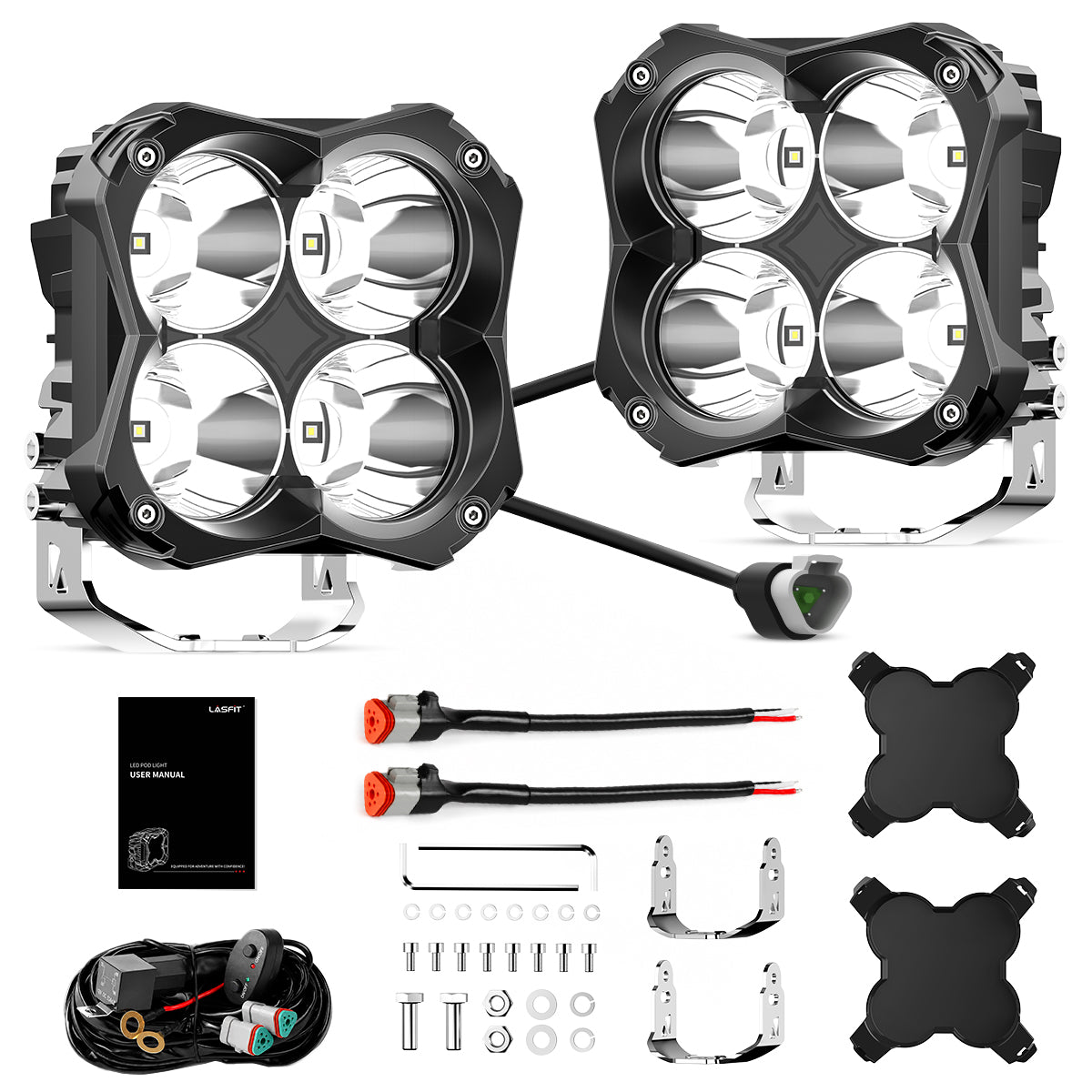 lasfit 5'' led pod lights package