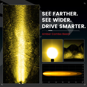 lasfit Amber 3 inch combo beam pod light beam pattern