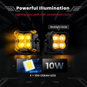 lasfit Amber 3 inch driving beam pod light powerful illumination