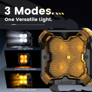 lasfit Amber 3 inch flood beam pod light versatile light design