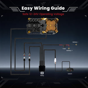 lasfit Amber 3 inch spot beam pod light easy wiring guide