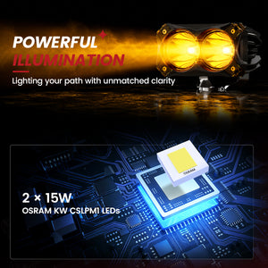 lasfit Amber 4.8 inch spot beam pod light powerful illumination