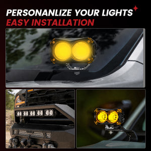 lasfit Amber 4.8 inch spot beam pod light recommended mount location