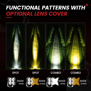 lasfit Amber 5 inch spot beam pod light beam pattern