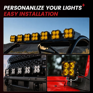 lasfit Amber 5 inch spot beam pod light recommended mount location