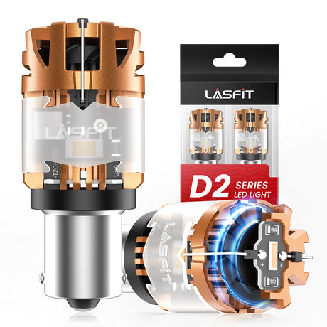 lasfit D2 series amber 1156 led bulbs
