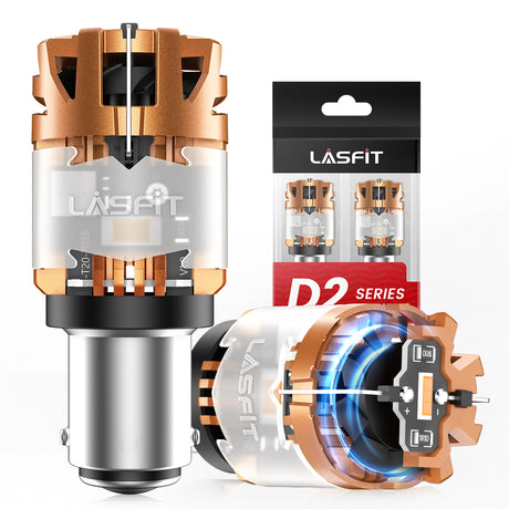 lasfit D2 series amber 1157 led bulbs