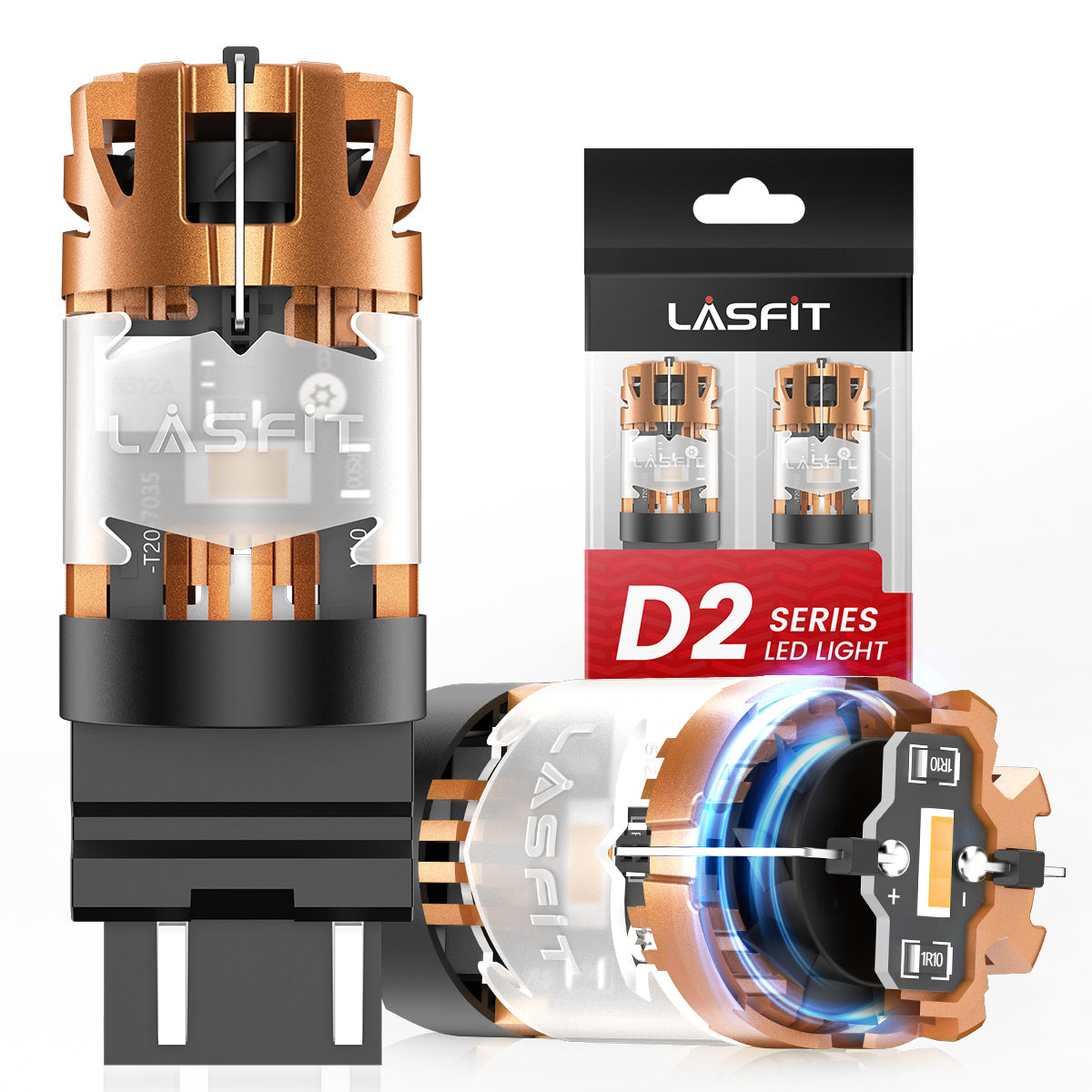 Amber 4257 CanBus-Ready Turn Signal Light LED Bulbs | D2 Series