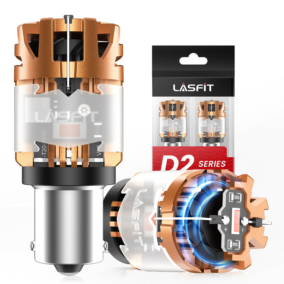 Red 1156 CanBus-Ready Rear Turn Signal Light Brake Light Tail Light LED Bulbs | D2 Series