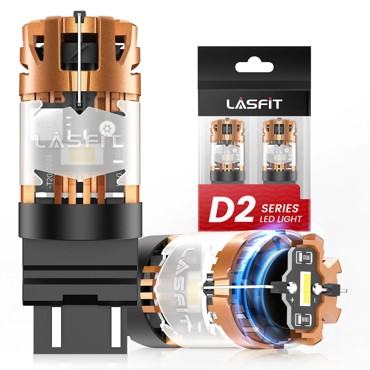 White WT21W CanBus-Ready Reverse Backup Light LED Bulbs | D2 Series