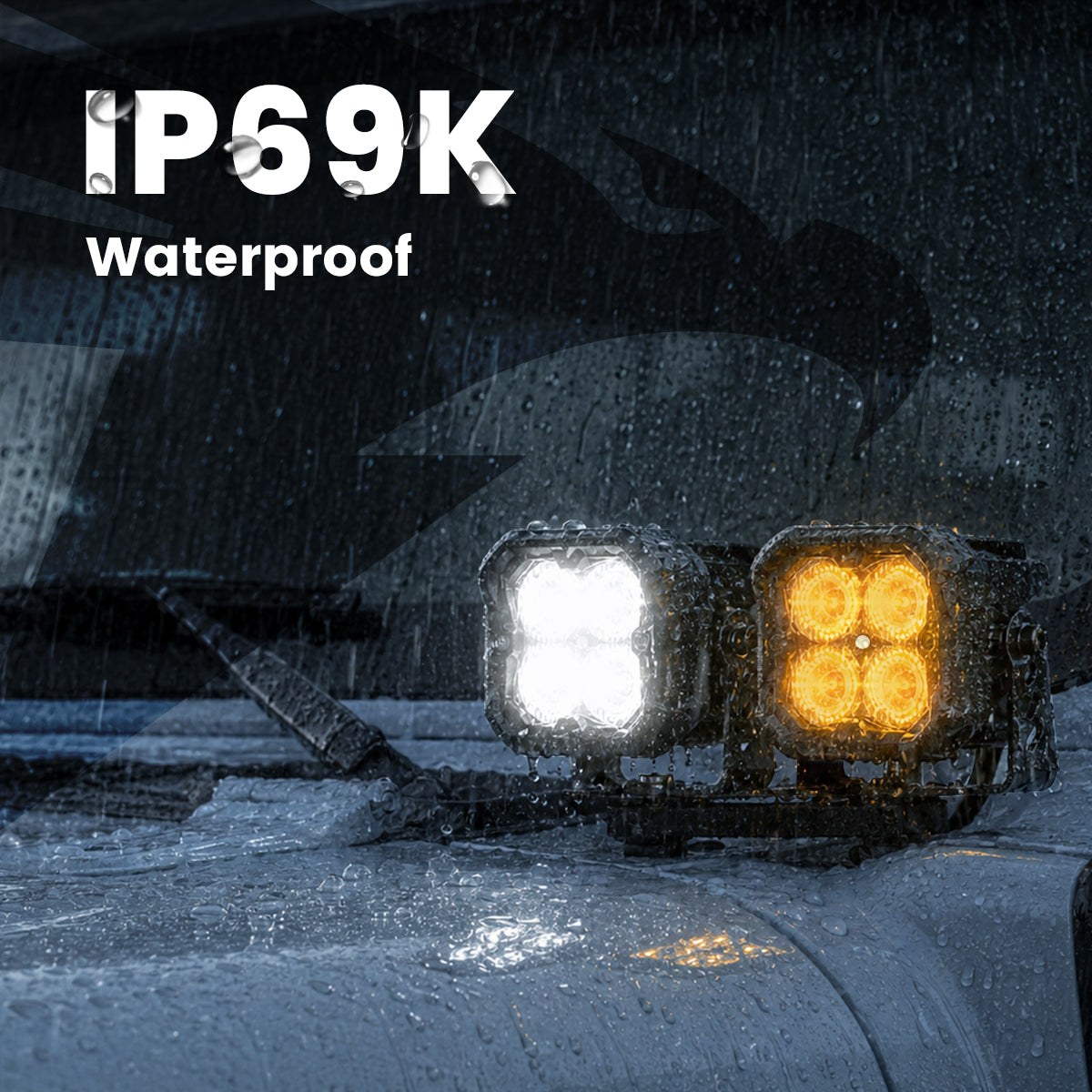 lasfit White 3 inch combo beam pod light IP69K waterproof