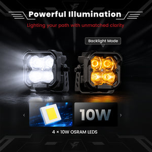 lasfit White 3 inch combo beam pod light powerful illumination