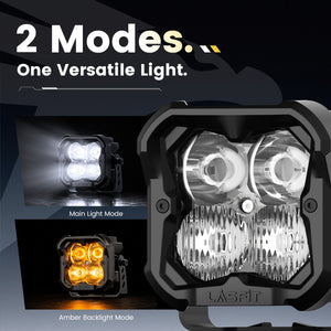 lasfit White 3 inch combo beam pod light versatile light design