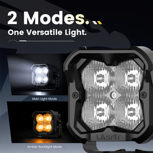 lasfit White 3 inch driving beam pod light versatile light design