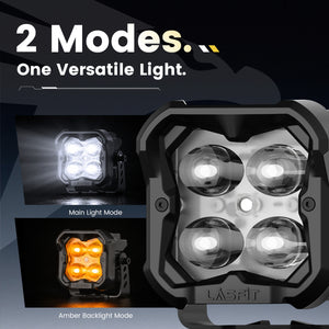 lasfit White 3 inch fog beam pod light versatile light design