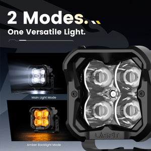 lasfit White 3 inch spot beam pod light versatile light design