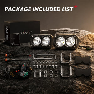lasfit White 4.8 inch spot beam pod light full package