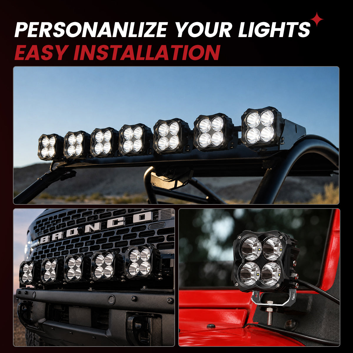 lasfit white 5 inch spot beam pod light recommended mount location