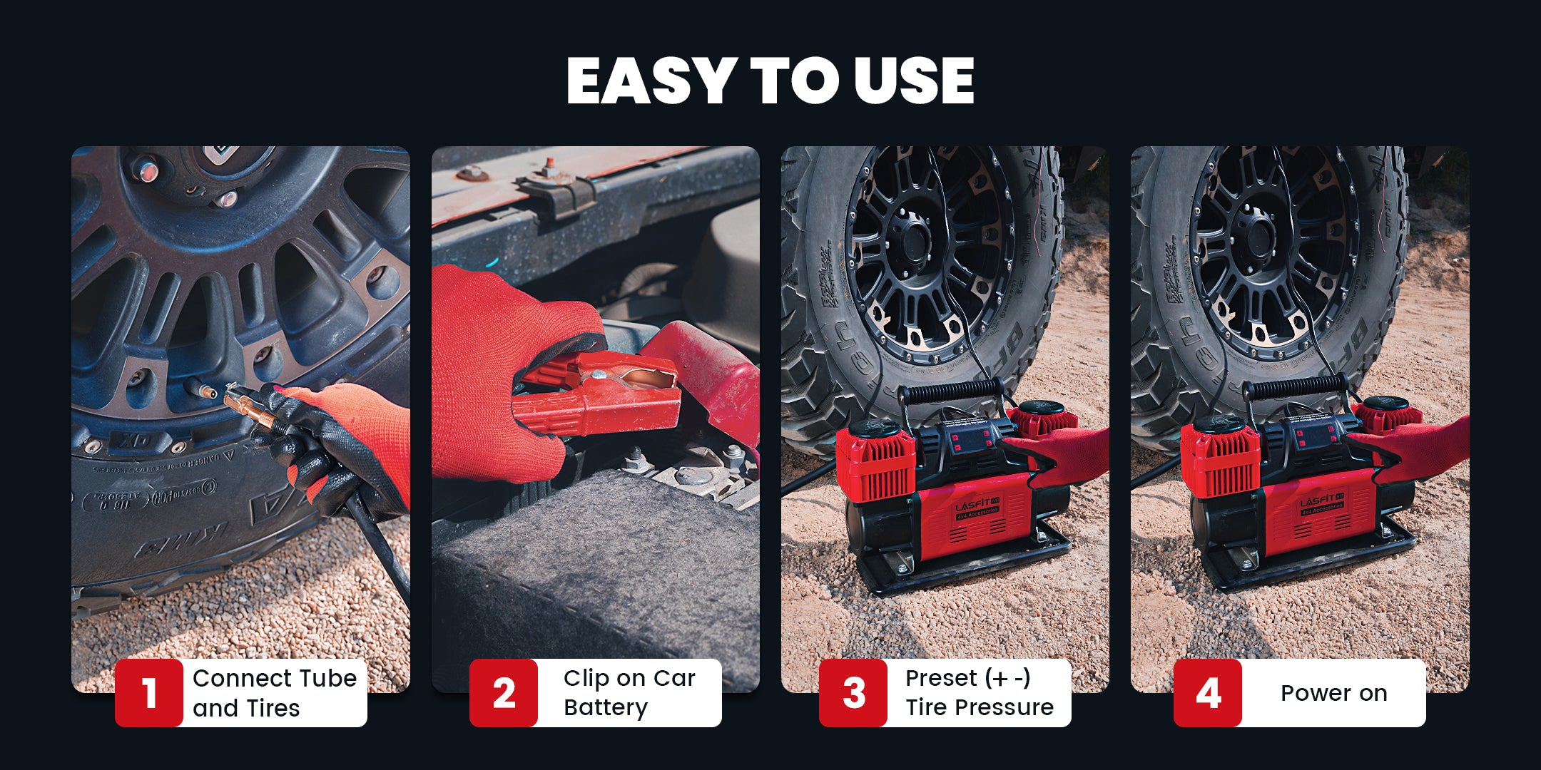 LASFIT X4 Off-Road Air Compressor Easy to Use