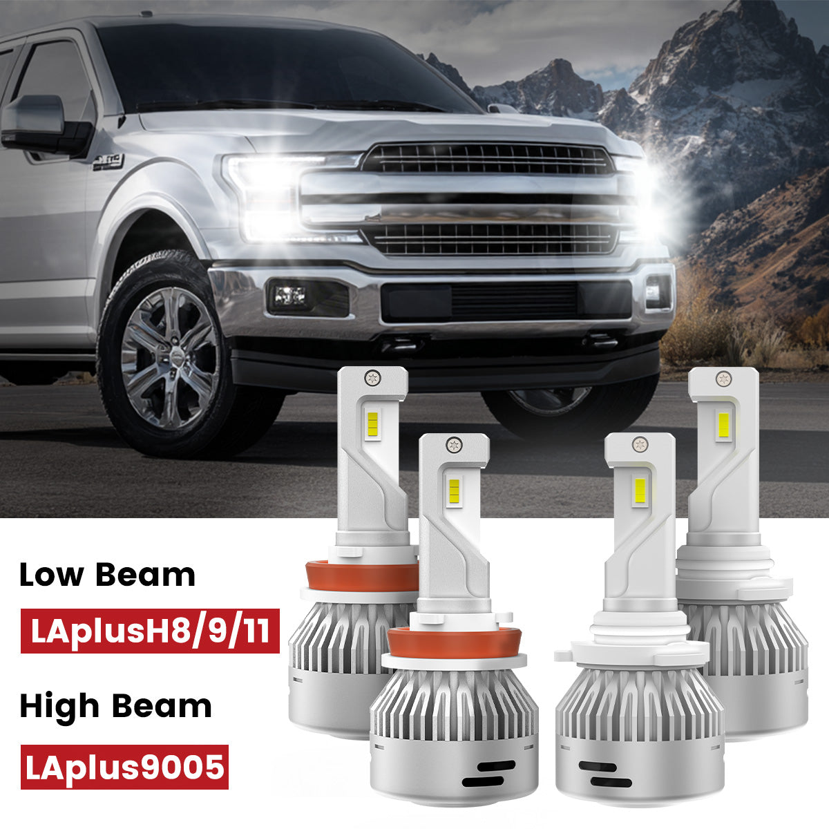 Lasfit LAplus H11&9005 led bulbs for 2018-2020 Ford F-150