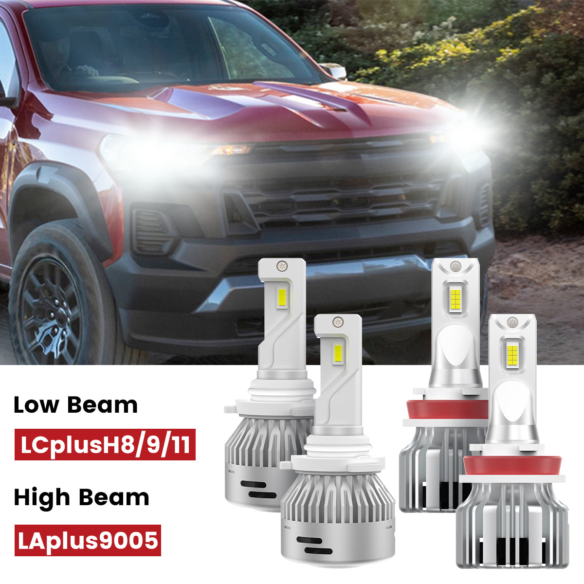 Lasfit H11 9005 LED headlight bulbs for 2023-2025 chevrolet colorado
