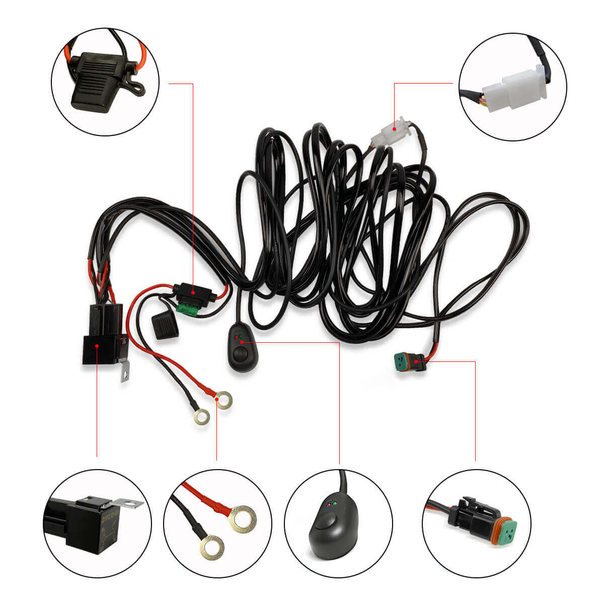 LASFIT Off-Road LED Light Bars 12 22 32 42 52 Inch Spot Flood Combo Single Row - White