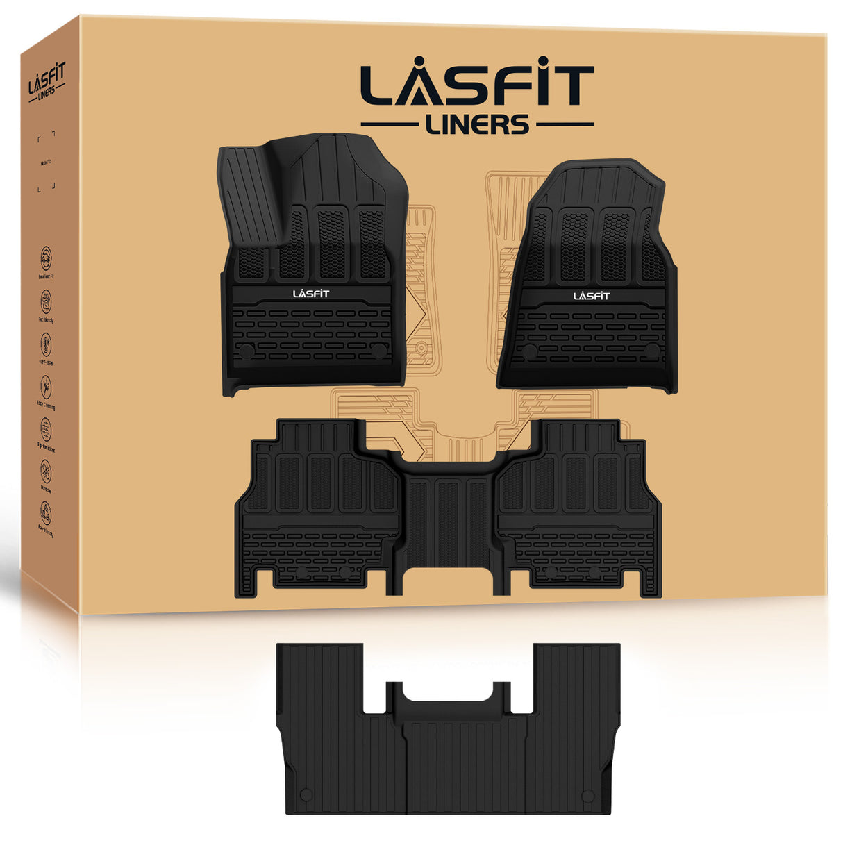 Fit for 2022-2025 Jeep Grand Wagoneer Floor Mats, Fit 7-seater Only