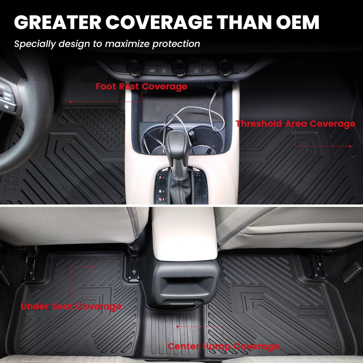Fit for 2021-2026 Nissan Rogue Floor Mats & Seatback Mat & Cargo Mat Greater Coverage