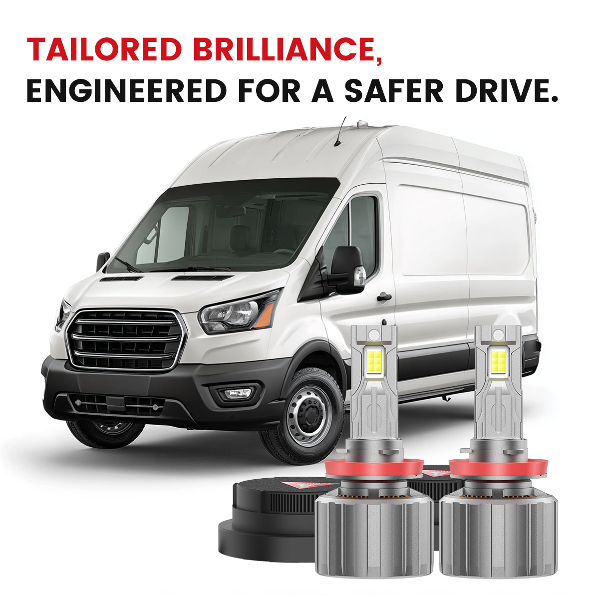 Lasfit custom-made led headlight replacement kit for 2015-2025 Ford Transit-150/250/350