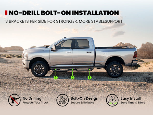 Lasfit running boards for 2019-2024 Ram 1500 Classic
