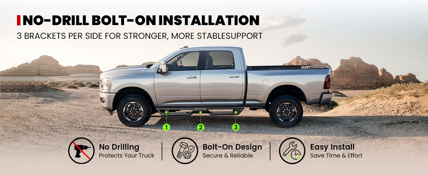 lasfit side steps for 2019-2024 Ram 1500 Classic