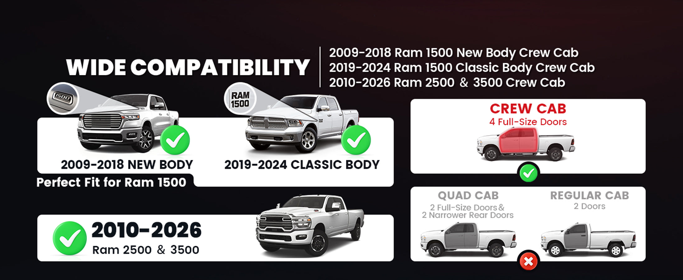 Running Boards for 2019-2024 Ram 1500 Classic