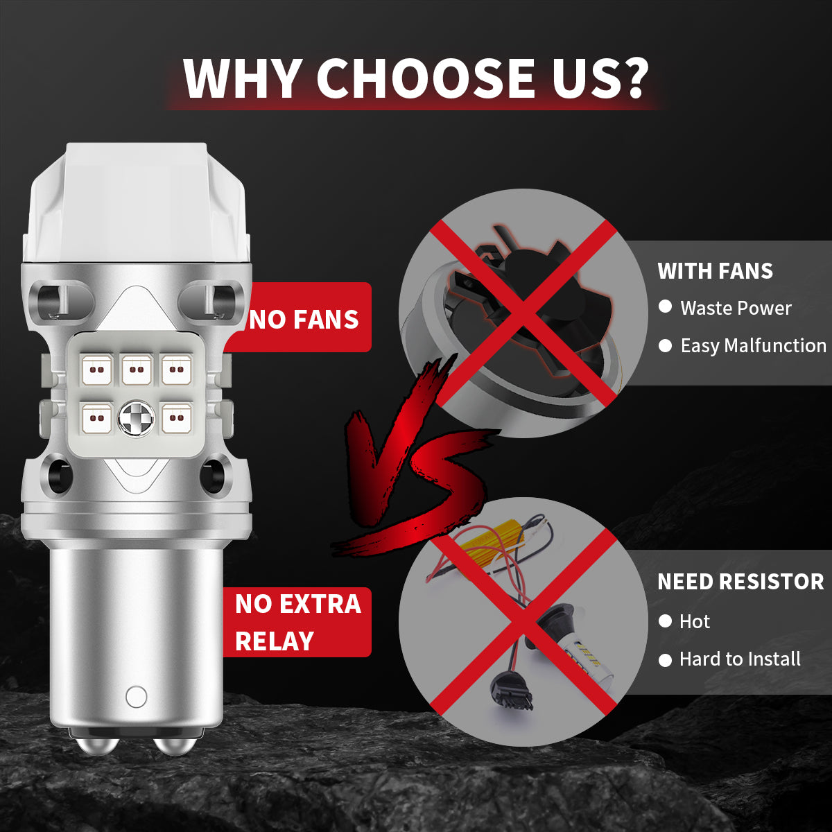 Lasfit red T3-1157 led bulbs compare with other brands