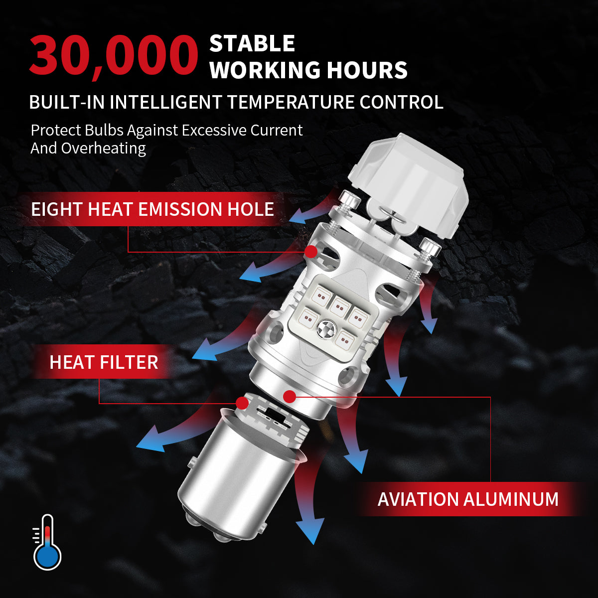 red T3-1157 led bulbs longer lifespan
