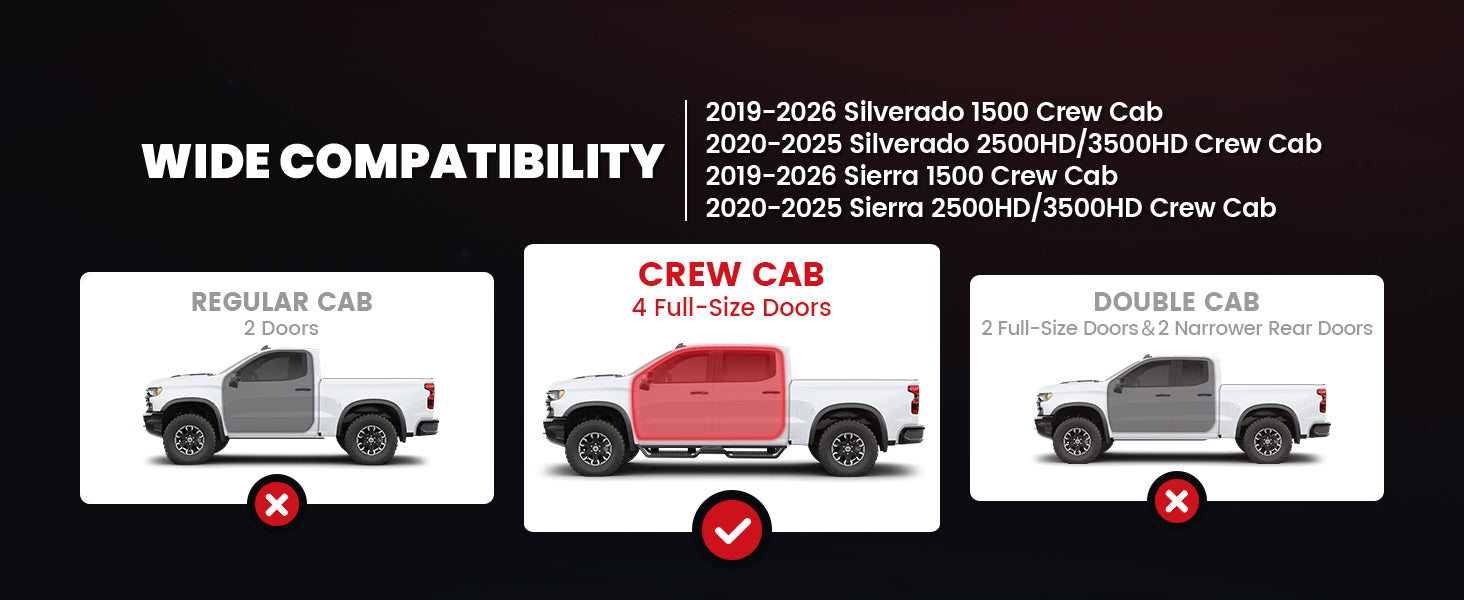 Running Boards for 2019-2026 Chevrolet Silverado 1500