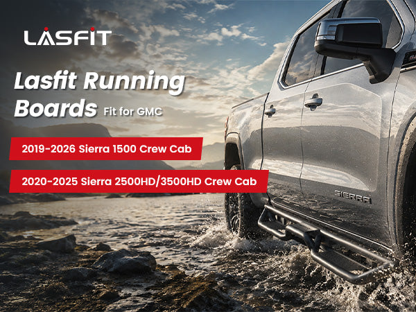 Lasfit running boards for 2020-2026 GMC Sierra 2500HD 3500HD