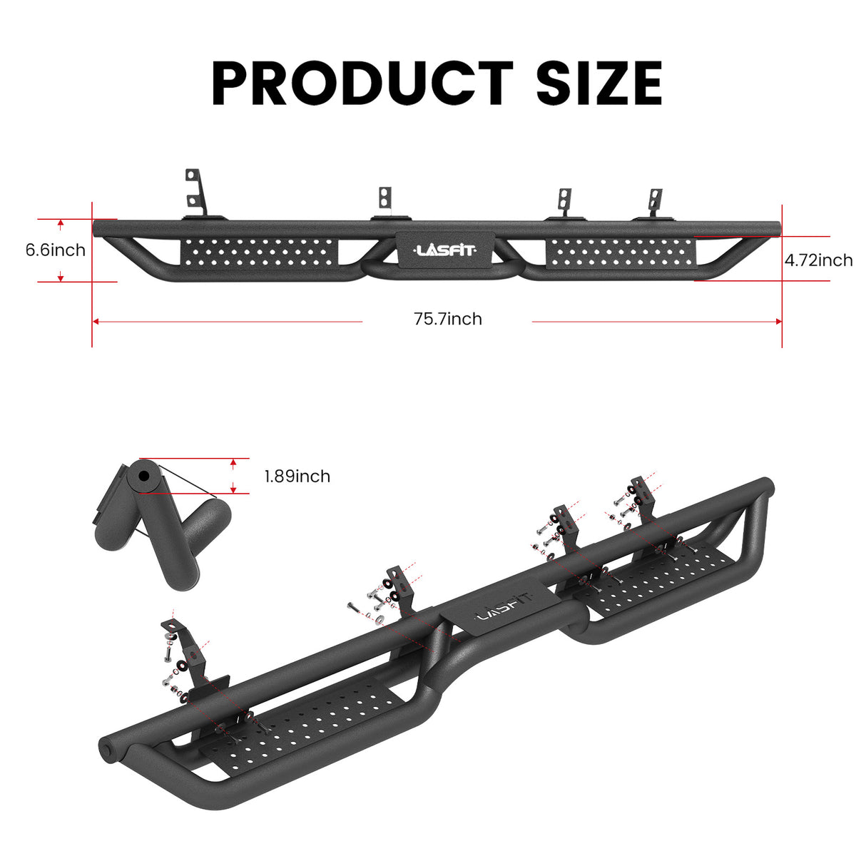 Fit for 2024-2026 Toyota Tacoma Running Boards Side Steps, Fit Double Cab ONLY