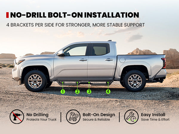 Lasfit running boards for 2024-2026 Toyota Tacoma