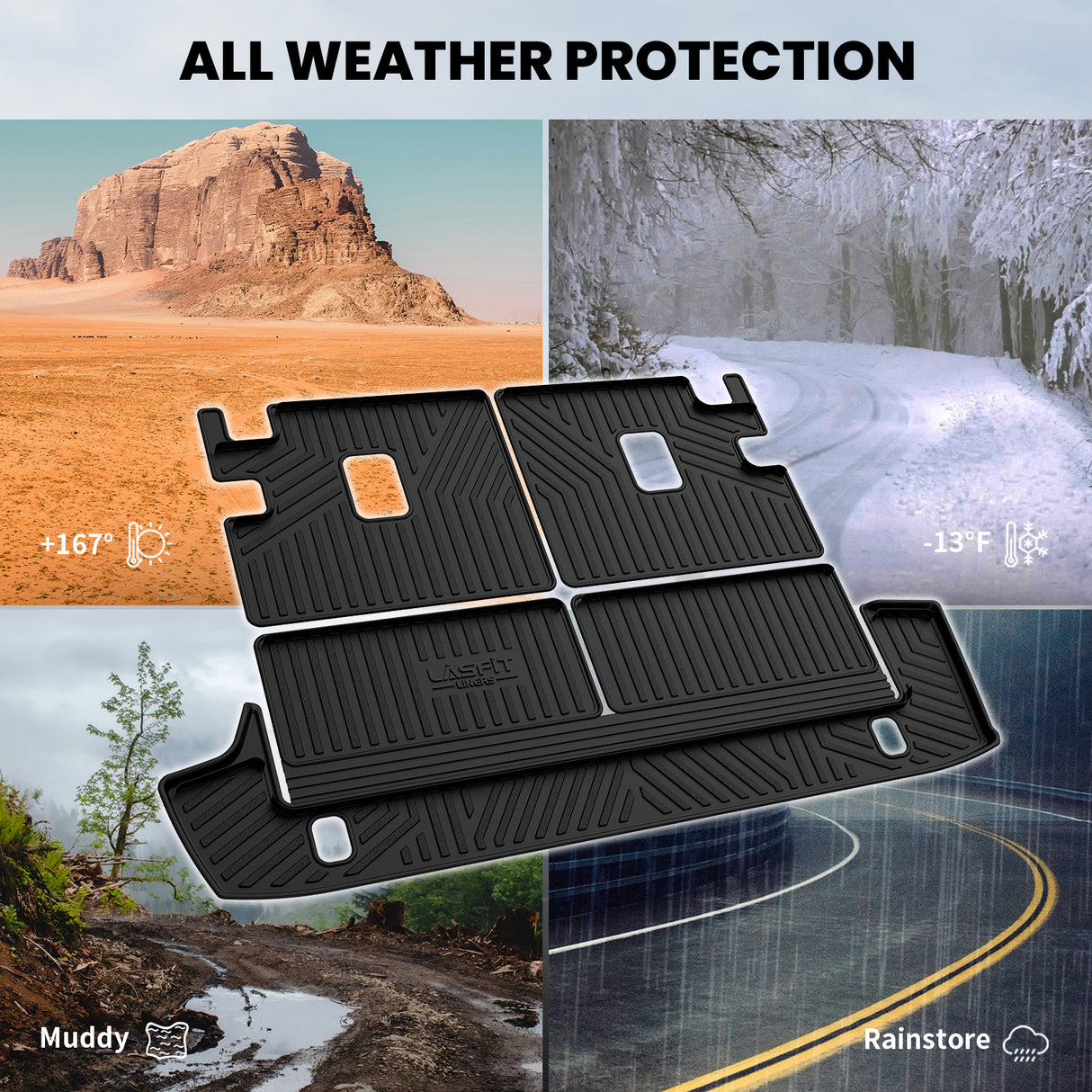Fit for 2013-2024 Toyota 4Runner All Weather Floor Mats