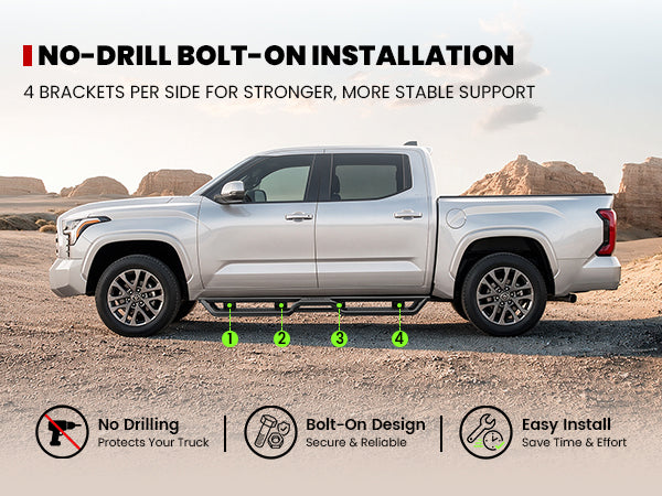 Lasfit Running Boards for 2022–2026 Toyota Tundra