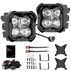 white combo beam 3 inch off road led pod lighting