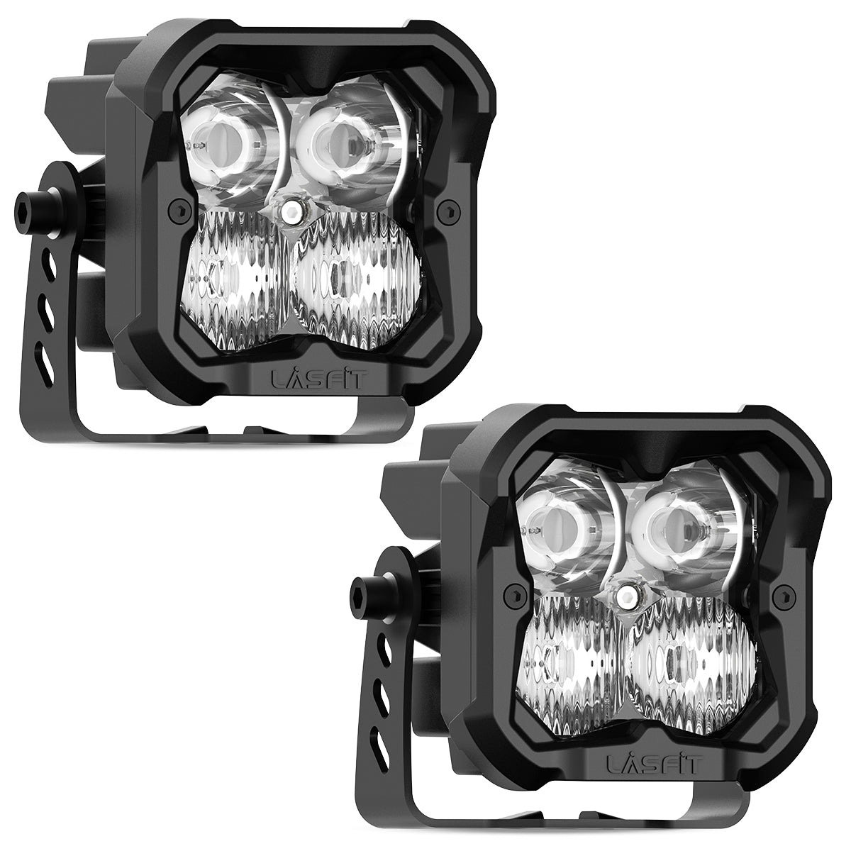 white combo beam 3 inch pod lights falcon series