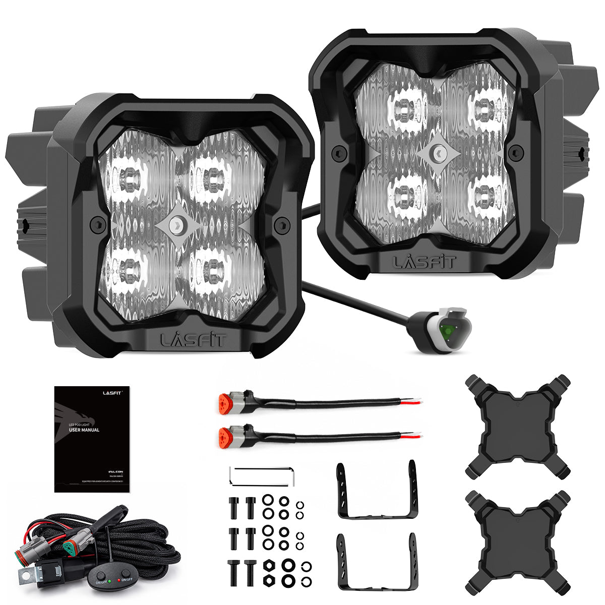 white drive beam 3 inch off road led pod lighting